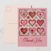 Valentine's Day Themed Quilting Pattern Patchwork Briefkaart (Voorkant / Achterkant)