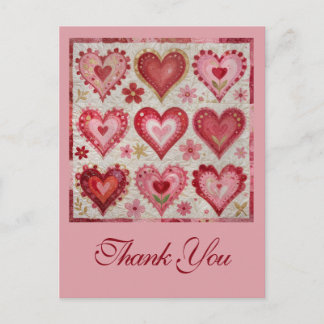 Valentine's Day Themed Quilting Pattern Patchwork Briefkaart