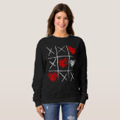 Valentine's Day Tic Tac Toe Valentine Cute Heart Trui (Voorkant volledig)