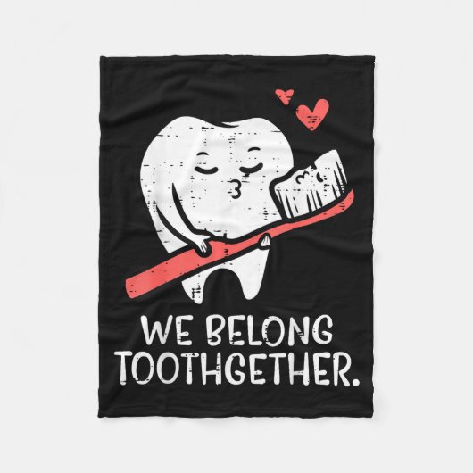 Valentines Day Tooth Brush We Belong Together Dent Fleece Deken (Voorkant)