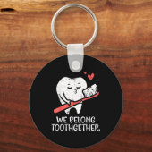 Valentines Day Tooth Brush We Belong Together Dent Sleutelhanger (Voorkant)