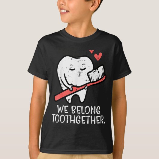Valentines Day Tooth Brush We Belong Together Dent T-shirt (Voorkant)
