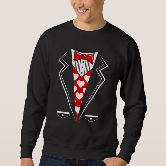 Valentine's Day Tux Tuxedo Costume V1 Trui (Voorkant)