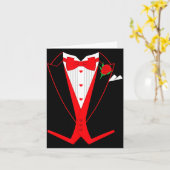 Valentine's Day Tuxedo Red Bow Tie Costume For Guy Kaart (Gele Bloem)