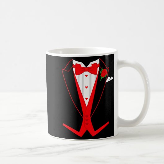 Valentine's Day Tuxedo Red Bow Tie Costume For Guy Koffiemok (Rechts)