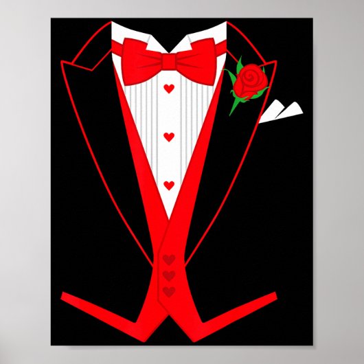 Valentine's Day Tuxedo Red Bow Tie Costume For Guy Poster (Voorkant)