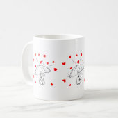 Valentine's Day Umbrella Red Hearts Mugs Koffiemok (Voorkant links)