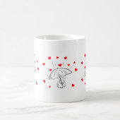 Valentine's Day Umbrella Red Hearts Mugs Koffiemok (Center)