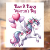  Valentine's Day Unicorn Window Cling Raamsticker (Vel 2)