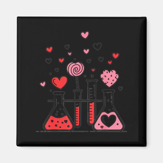 Valentines Day Vibes Science Teacher 100 Days Of S Magneet (Voorkant)