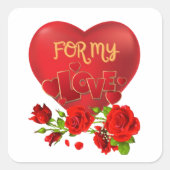 Valentine's Day Vierkante Sticker (Voorkant)