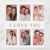 Valentine's Day Wine Labels | Custom Couple Photos Wijn Etiket (Enkel label)