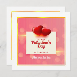 Valentine's Day With Red Hearts I Romantic Love   Feestdagenkaart