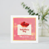 Valentine's Day With Red Hearts I Romantic Love   Feestdagenkaart (Staand voorkant)