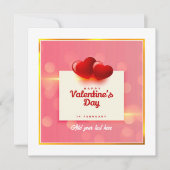 Valentine's Day With Red Hearts I Romantic Love   Feestdagenkaart (Voorkant)