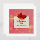 Valentine's Day With Red Hearts I Romantic Love Feestdagenkaart (Voorkant / Achterkant)