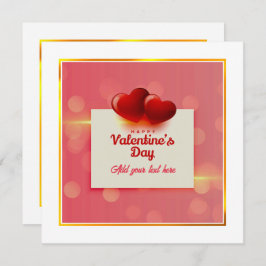 Valentine's Day With Red Hearts I Romantic Love   Feestdagenkaart