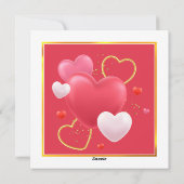 Valentine's Day With Red Hearts I Romantic Love   Feestdagenkaart (Achterkant)