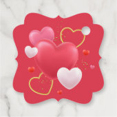 Valentine's Day With Red Hearts - Romantic Love    Bedankjes Labels (Achterkant)
