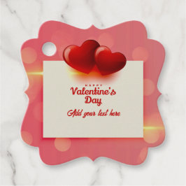 Valentine's Day With Red Hearts - Romantic Love    Bedankjes Labels