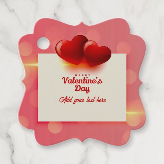 Valentine's Day With Red Hearts - Romantic Love    Bedankjes Labels (Voorkant)