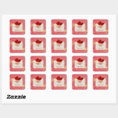Valentine's Day With Red Hearts - Romantic Love    Vierkante Sticker (Vel)
