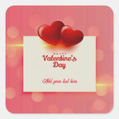 Valentine's Day With Red Hearts - Romantic Love    Vierkante Sticker (Voorkant)