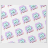 Valentine's Day Wrapping Paper Cat Kitten Love Cadeaupapier (Vlak)