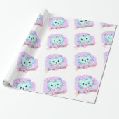 Valentine's Day Wrapping Paper Cat Kitten Love Cadeaupapier (Uitgerold)