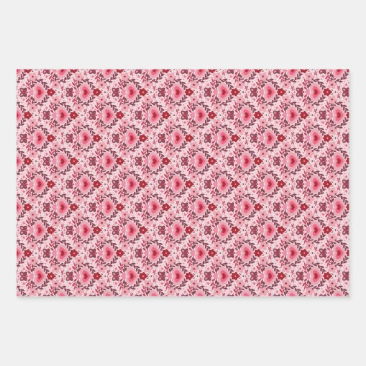 Valentines Day Wrapping Paper Flat Sheet Set of 3 (Voorkant 2)