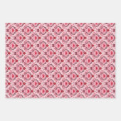 Valentines Day Wrapping Paper Flat Sheet Set of 3 (Voorkant)