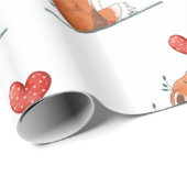 Valentine's Day Wrapping Paper Foxy Love Hearts Cadeaupapier (Rol Hoek)