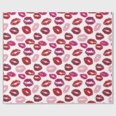 Valentine's Day Wrapping Paper | Kisses Pattern Cadeaupapier (Vlak)