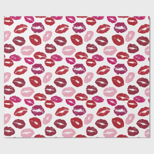 Valentine's Day Wrapping Paper | Kisses Pattern Cadeaupapier (Vlak)