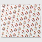 Valentine's Day Wrapping Paper Lady Red Hearts Cadeaupapier (Vlak)