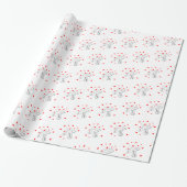 Valentine's Day Wrapping Paper Umbrella Red Hearts Cadeaupapier (Uitgerold)