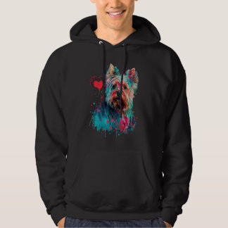 Valentines Day Yorkshire Terrier Yorkie Cute Dog Hoodie