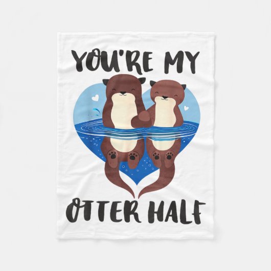 Valentine's Day You’re My Otter Half Love Pun Cute Fleece Deken (Voorkant)