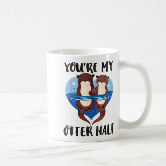 Valentine's Day You’re My Otter Half Love Pun Cute Koffiemok (Rechts)