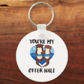 Valentine's Day You’re My Otter Half Love Pun Cute Sleutelhanger (Voorkant)