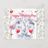 Valentines Easter Bunnies Briefkaart (Voorkant)