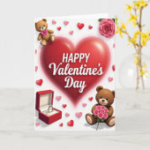 Valentines Faux Gold Foil Card Kaart (Gele Bloem)