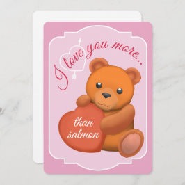 Valentines Flat Card Cute Brown Bear Feestdagenkaart