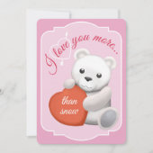 Valentines Flat Card Cute Polar Bear Feestdagenkaart (Voorkant)