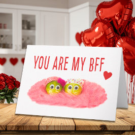 Valentine's for Best Friend, Cute Funny Vegetables Kaart