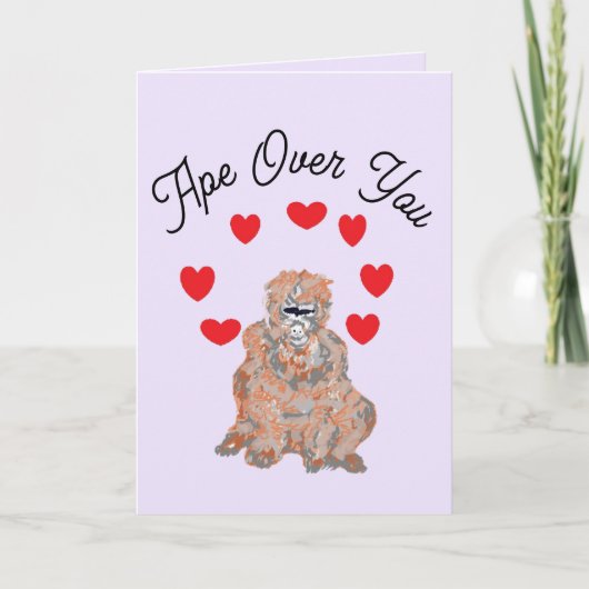 Valentine's G card : Ape Over You Feestdagen Kaart (Voorkant)