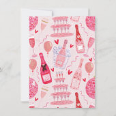 Valentine's Galentine's Day Champagne Party Pink Kaart (Achterkant)