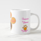 Valentine's Ginger Cat Pawprint Photo Grote Koffiekop (Rechts)