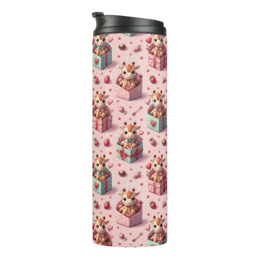 Valentine's Giraffes Thermosbeker (Geroteerd rechts)