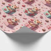 Valentine's Giraffes Wrapping Paper Cadeaupapier (Hoek)
